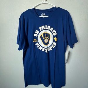 Milwaukee Brewers on Fridays we wear pinstripes tshirt
